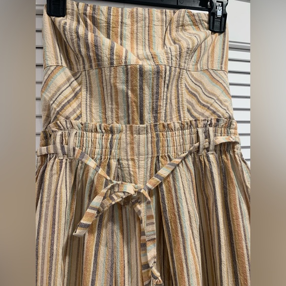 NWOT FP Roaming Shores strapless jumpsuit stripes barrel legs size‎ pocket XS - Picture 9 of 13